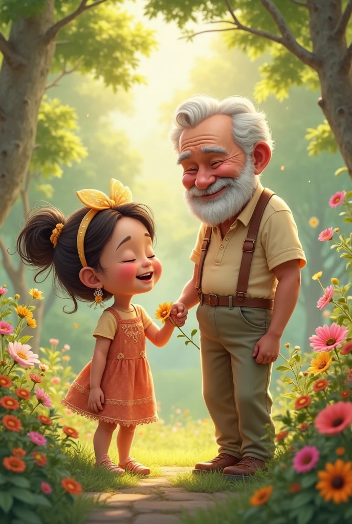 Father and daughter talking