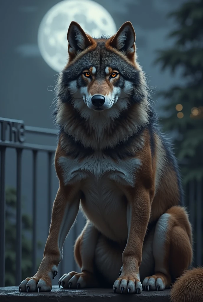 a wolf hauling, full moon night, gold color eyes, detailed fur, detailed face, highly detailed, cinematic lighting, fantasy, dramatic, hyper realistic, 8k, extremely detailed, photorealistic, masterpiece
