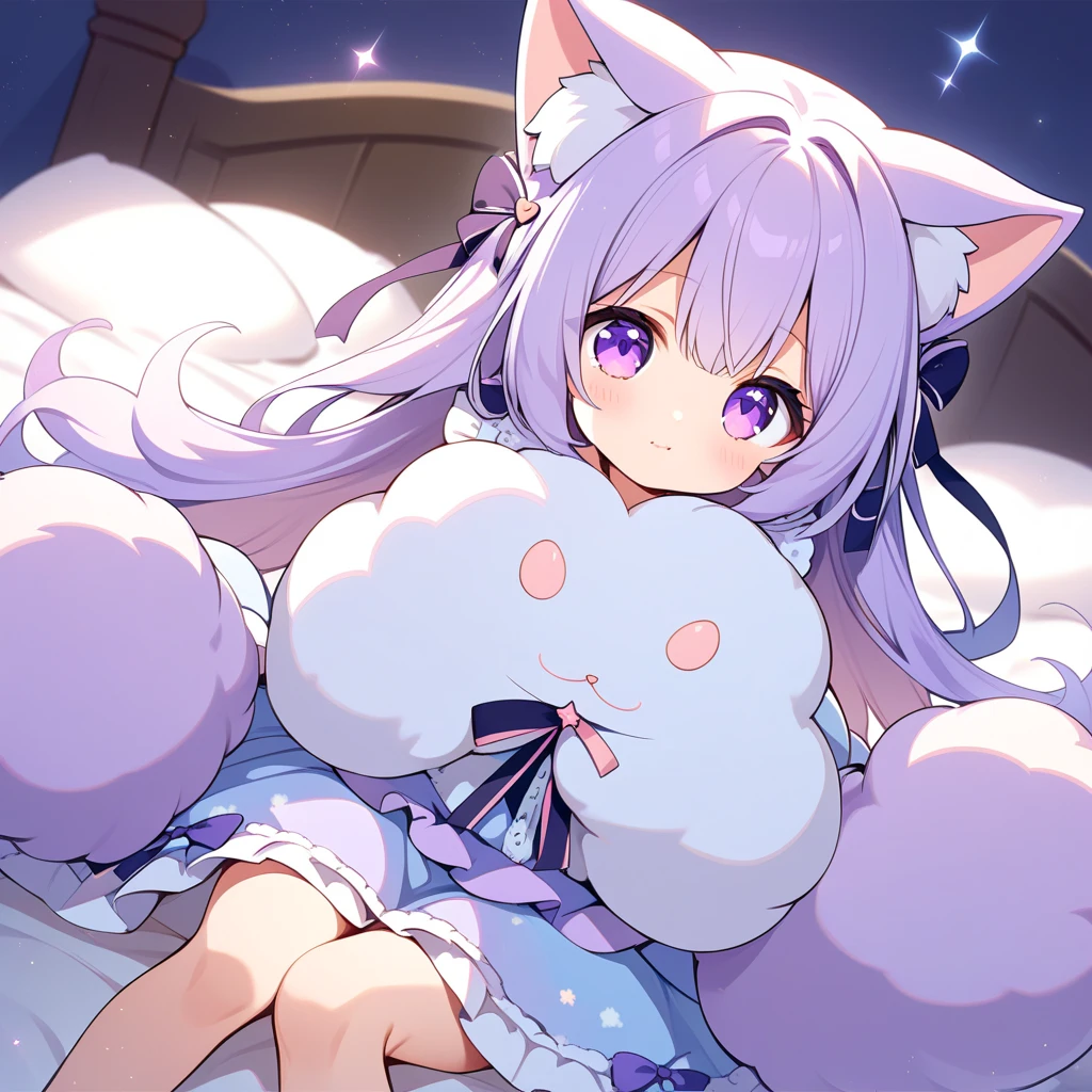 (shylily/(Twich/):1.5),(masterpiece:1.2),(best quality:1.2),Pink cotton coat,Dotted with many purple crystals,Looks lively, Cute and adorable,This is a lovely girl