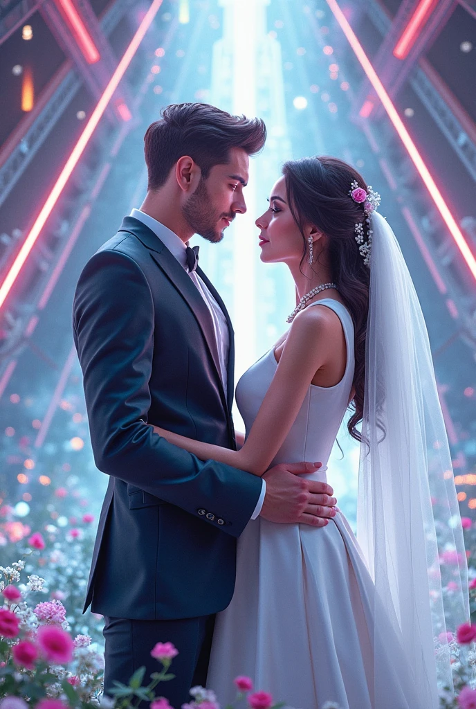 (high quality, top quality, dark, cool colors) Couple in a romantic moment. --auto --s2