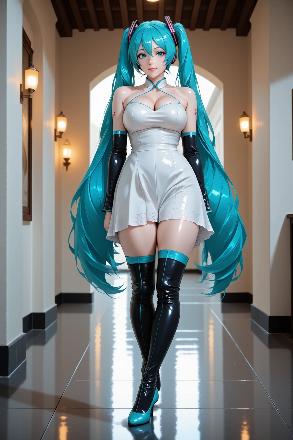 there Jinx standing, long platted blue hair, 3 d neon art of a womans body, neon-noir background, cyberpunk femme fatale, seductive cyberpunk dark fantasy, cyberpunk strip clubs, cyberpunk 20 y. o model girl, oppai cyberpunk, banner, high definition cgsociety, cgsociety masterpiece, trending on cgstation, kda, random hair, looking at camera, gigantic breasts, cleavage, (high detailed skin:1.2), 8k uhd, dslr, super lighting, high quality, film grain, high res, highly detailed, hyper realistic, beautiful face, beautiful body, beautiful eyes nose lips, alluring expression, very bold, upper visible, full body photo, standing legs apart, pale translucent glowing skin, most beautiful face, cute, (well defined pubic hair:1.2)), (dark plain black background:1.4))