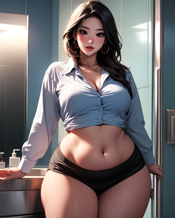 Korean military police officer, a close up of a woman in a black military police shirt and panties on a bed, sexy hot body, sexy body, thick body, sexy girl, sultry body with sexy belly, perfect body, photorealistic perfect body, attractive body, very sexy pose, thicc, poised beautiful body, beautiful body and face, sexy pose, great body, sexy look, high resolution
