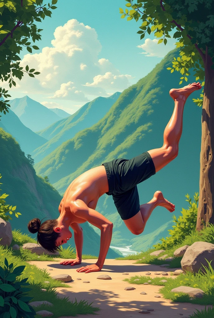 make a picture of mixed garud asana and eagle