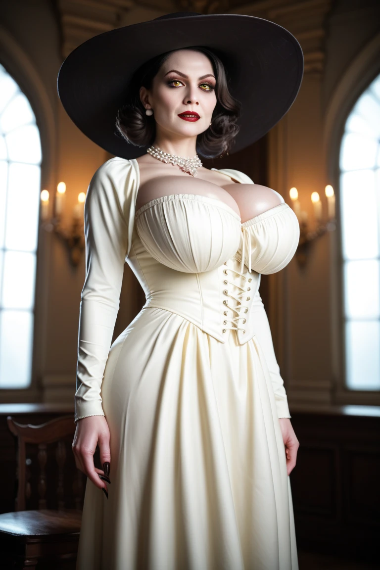 (masterpiece, best quality,photorealistic),portrait,1girl,beautiful,young,realistic,red corset,thigh highs,artistic nudity,(small breasts:1.2),(huge sagging:1.3),breasts apart,facing viewer,looking away,((posing for a figure painter)),victorian style,(HDR:1.3),(vivid colors:1.4),(high contrast),soft lighting,intrincate details,realistic body proportions,fine detail,blank grey background,(((field of depth)))