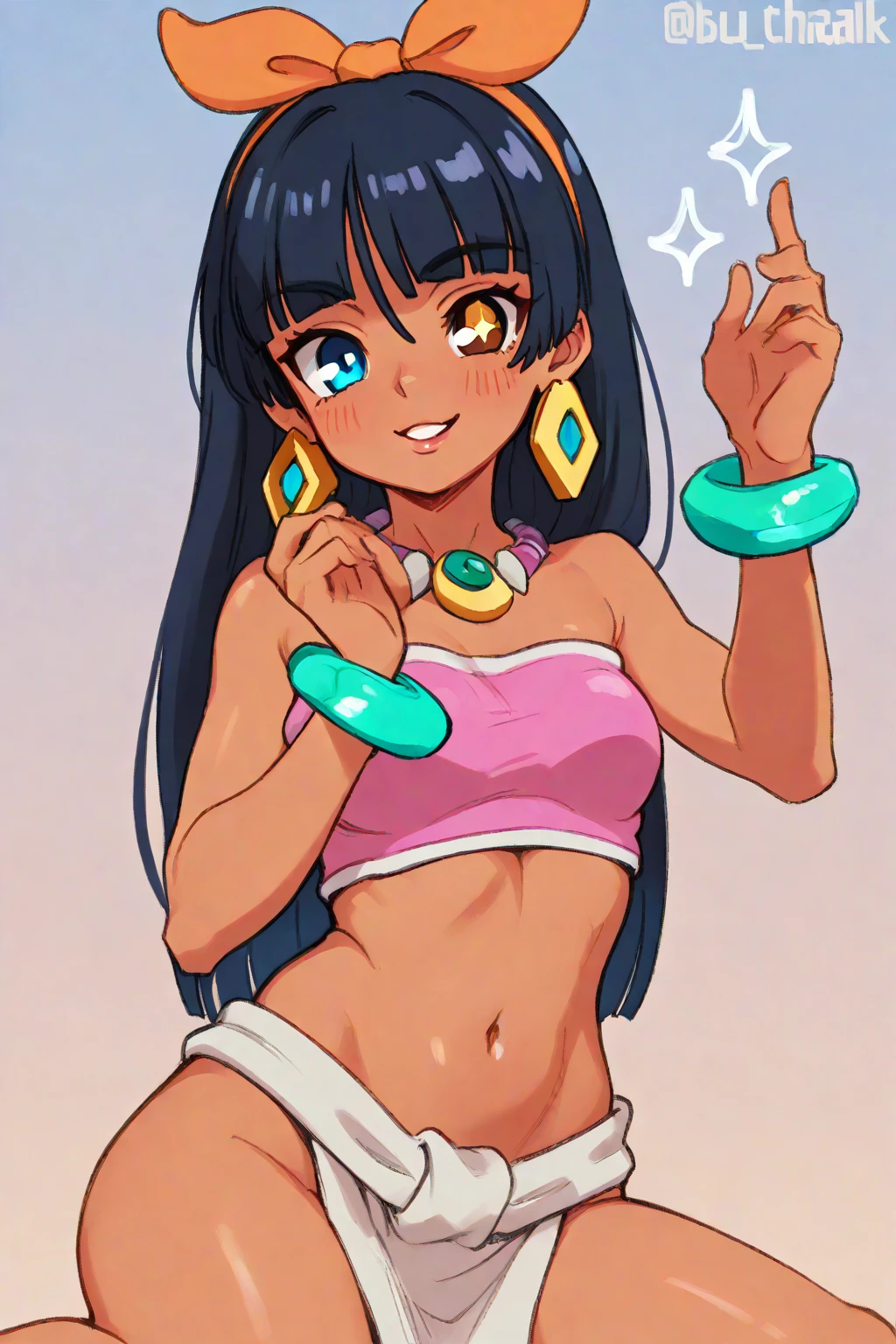 score_9, score_8_up, score_7_up, pixel art, 1girl, simple background, Asian, bikini, sunny, lovely, hime cut hair, gentle smile, purple lips, black eyes, 
