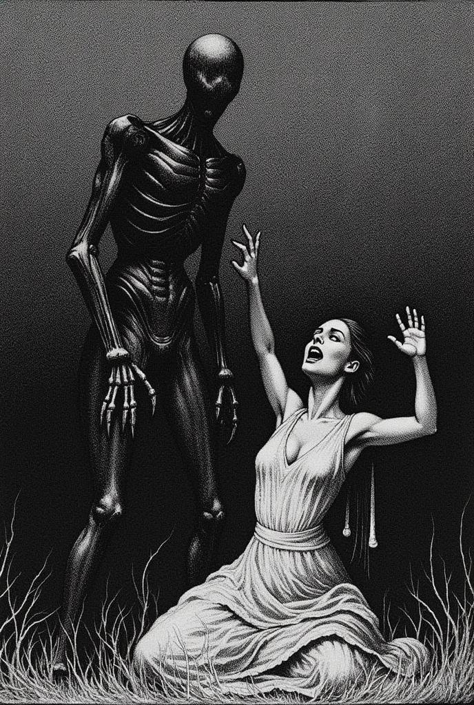 "(The best lighting, alto contraste, oscuro, dramatic),(Chica rubia junto a una cabra negra gigante, Open the rib cage, feto, autopsia, huesos humanos, sangre por las paredes). Luz Caravaggio"