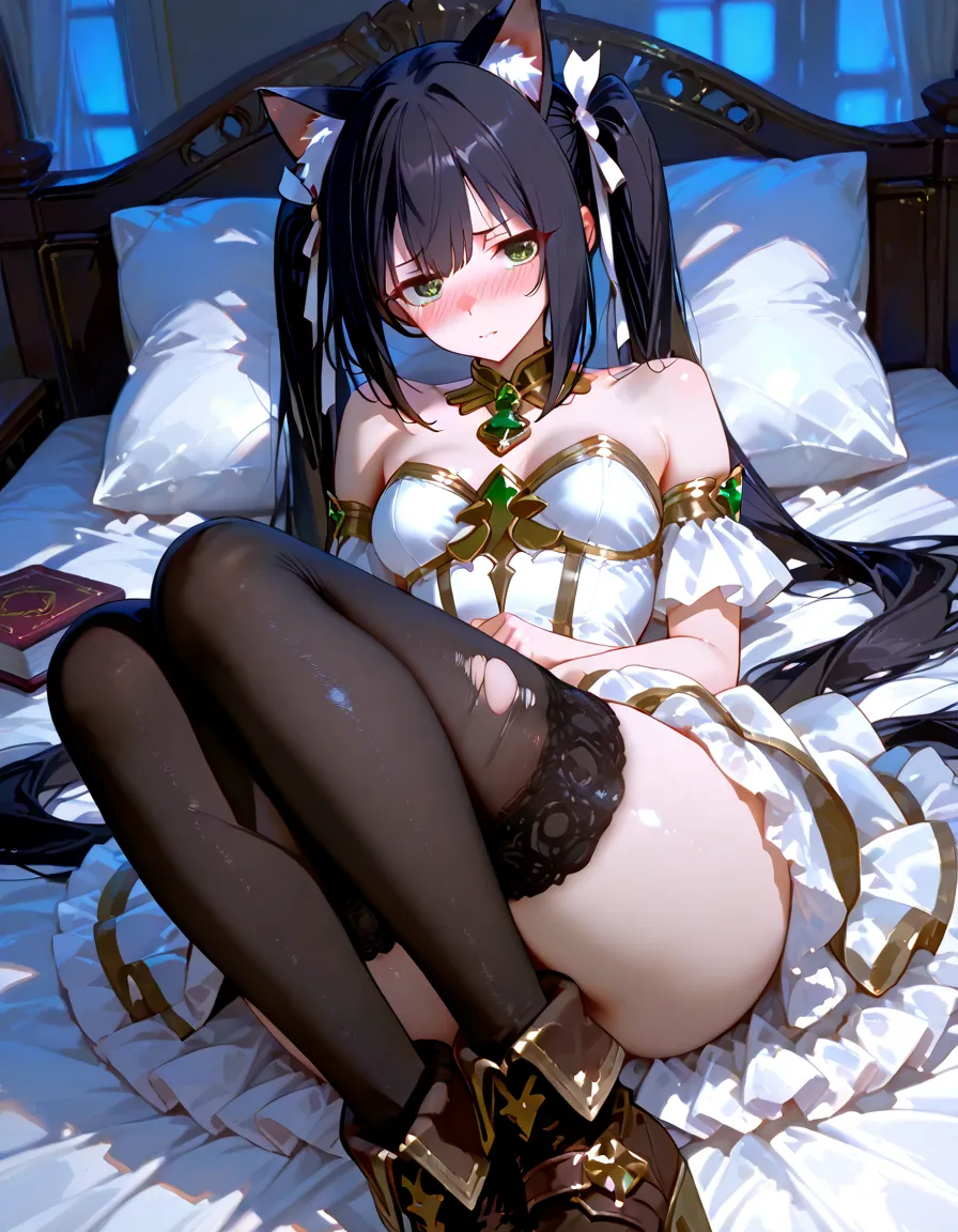 (8K, 最high quality, Tabletop:1.2)、Ultra-high resolution、Adorable、cute, Curly Hair, Soft Hair, Cute Bangs,Soft and fluffy white and black, Adorable, masterpiece、Best image quality、最high quality、 (cryin) ,Cute Characters, Most detailed, high quality、(missionary, 1boy, penis, lying, vaginale, ass pov, spread legs, Sex, nsfw)、nose blush、steam、Oblique angle、Shiny Hair、Very fine and beautiful bright eyes、be scared、Very detailed, clear and beautiful face, Being stripped of clothes、No clothes、Slender body、Awards, Anatomically correct、((Scared))