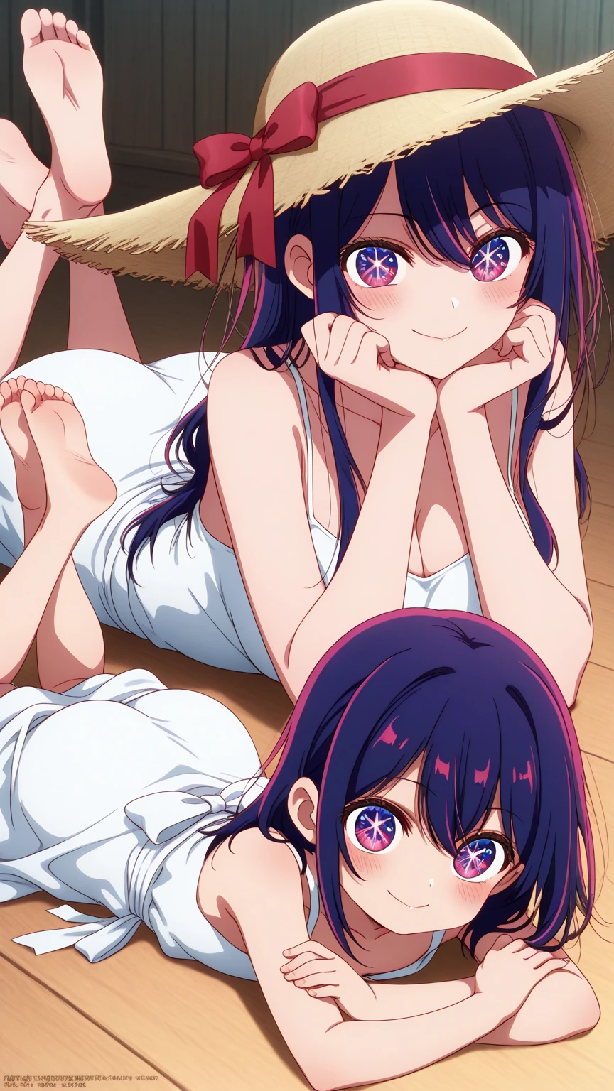 2 girls , Yukinoshita Yukino , yuigahama yui , sit, In underwear,Pink is good、Pink lace panties,Light Blue Bra,Light blue lace panties,Pussy Line,Thighs,knee calf,only,The body is frontal,High angle,Open your mouth,embarrassing smile,blush,Looking at the camera,megami magazine,No background,