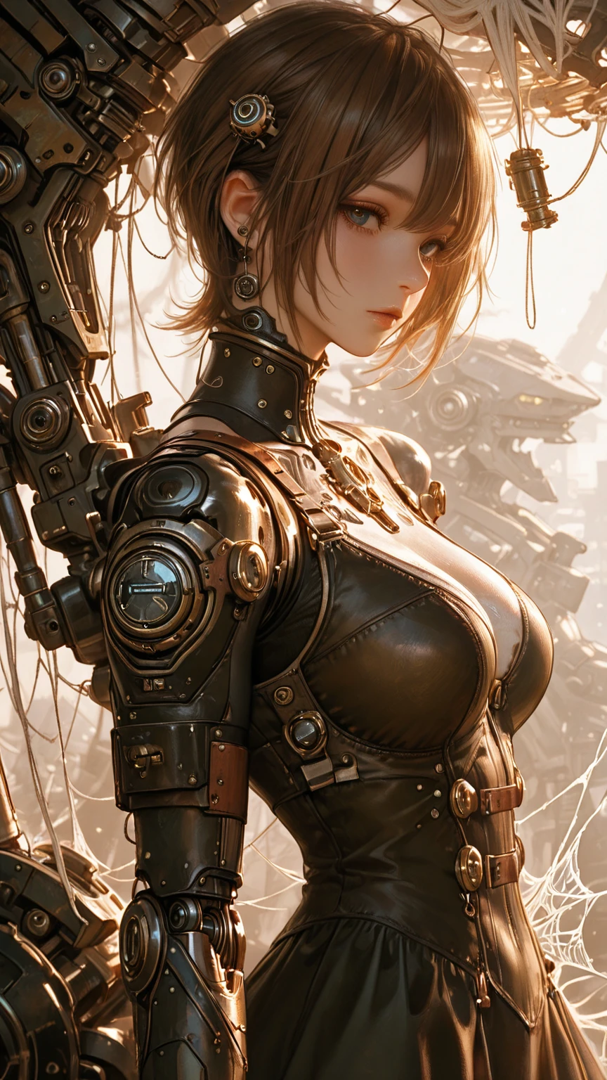 8k portrait of beautiful (cyborg) with pink hair, (Dua Lipa) , mecha musume scifi body suit, pauldrons, intricate, elegant, highly detailed, majestic, digital photography, art by artgerm and ruan jia and greg rutkowski surreal painting reflective, hairpin jewel, broken glass, (masterpiece, sidelighting, finely detailed beautiful eyes: 1.2), hdr,