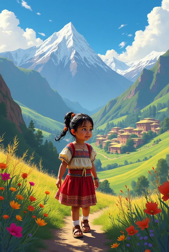 Landscape on the huayno in which I can put a doll of the huayno but I only want the image in the background because later I will make small houses and the doll