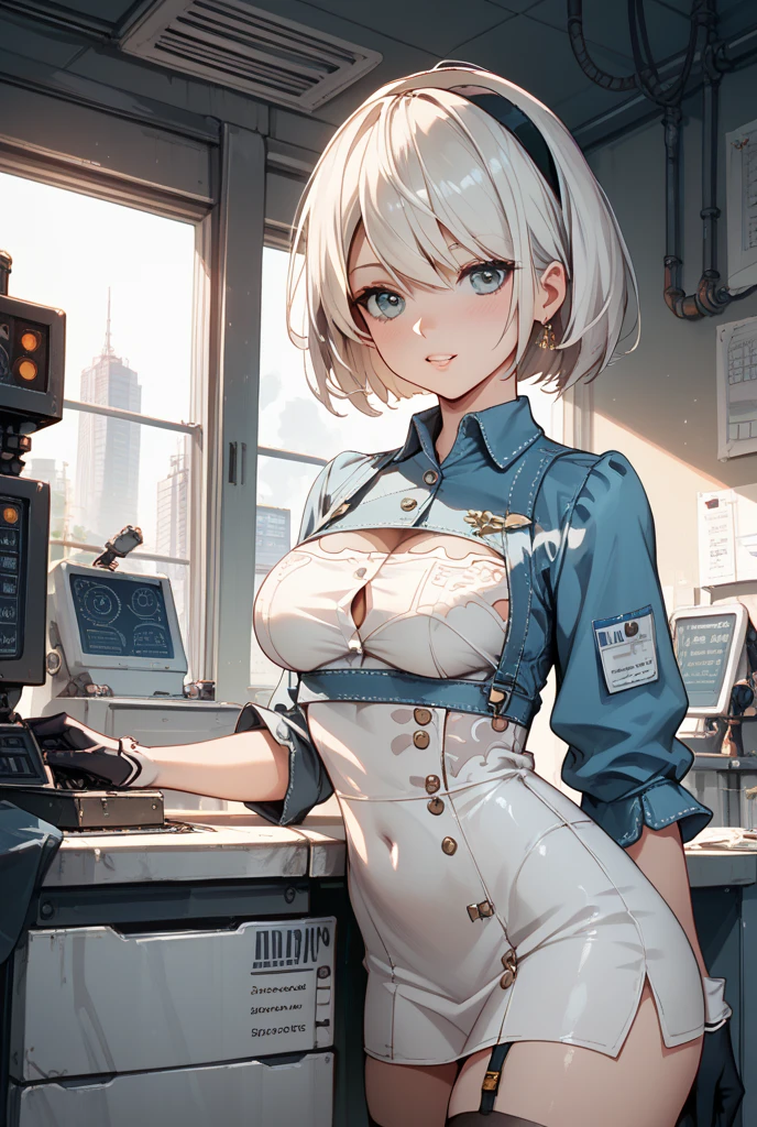 1ladysolo,cool,smile,bigbreast,cleavage,nurse,nurse uniform,in hospital