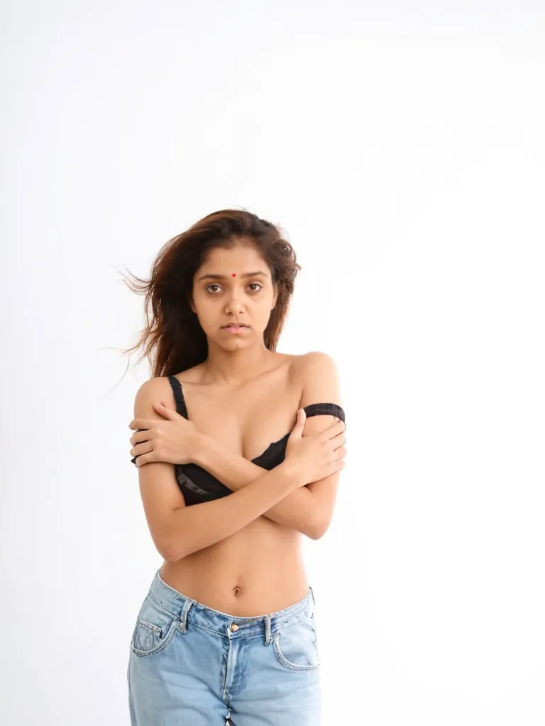 15 year old Short beautiful Shrilankan girl beautiful Extrimely Tired half body shot beautiful Shrilankan girl, midium breast, Shrilankn girl, indian girl ,(Cold-Tone), A black-and-white photograph of a young woman in a dramatic lighting setup. Inbathroom , She has a ponytail, wears jeans low cut women camisole made of silky fabric , ((silky crop top and skirt ), The photo has a high-contrast, low-key lighting style, creating deep shadows and highlights cleavage part , with a sharp focus on her face and upper body. The background is softly blurred, ISO 100 f/2.8 1/500s.,(full body shot)), , (Emotional face)) ,(Shrilankn girl), (Indian girl), , a ponytail on her head, bangs falling, face, , anatomicaly correct, (wears low cut women silky wrist lev camisole), ,, (Anatomically accurate)), (Dynamic Shadows), Lomochrome, (silhouette:1.3), ((Wet Sweaty Skin:0.6),