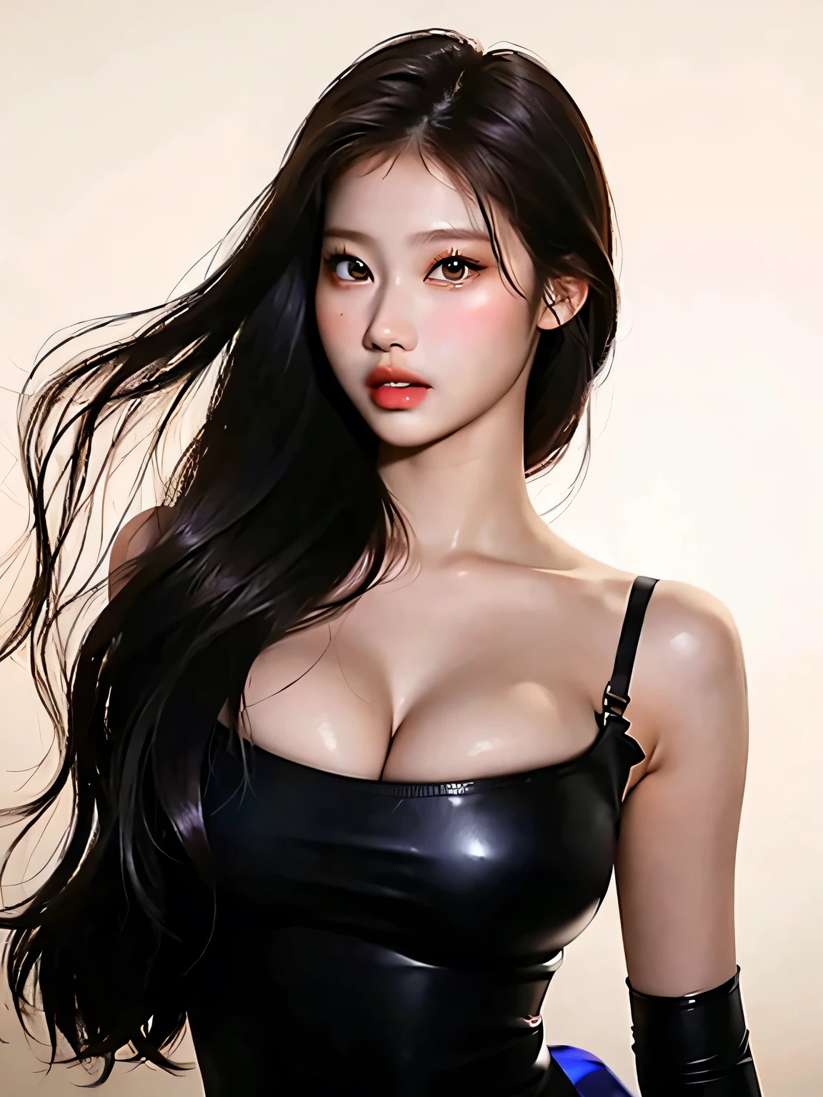 Twice sana, almond eyes, full lips, big and voluptuous breasts , white skin, Big and beautiful eyes