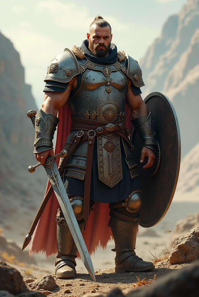 Warrior of Ancient Greece, 30 years old ,with white garments and silver armor, (((anime styling))), standing with a sword, best qualityer, 4K.