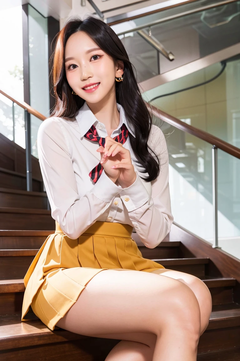 (realisitic、Photorealsitic:1.37)、(8K、Raw photography、top-quality、masterpiece:1.2)、Very cute woman、ultra-detailliert、Heart-shaped pupil、physically-based renderingt、超A high resolution、Kodak Vision Color、Captured with an Arricam LT camera、bokeh dof、foco nítido、(((Correct anatomy:1.2)))、(8k, RAW photo, best quality, masterpiece:1.2),(realistic, photo-realistic:1.37),(best quality),(highres),ultra realistic,hyperrealistic,high detail RAW color photo,perfect lighting,1girl,kawaii,loli,(black eyes:1.1),school uniform,seductive smile,medium breast,cum on clothes,excessive cum,sitting,long hair,solo,indoors,looking at viewer,black hair,window,handjob,bangs,blazer,white shirt,red skirt,erection,plaid skirt,pleated skirt,hetero,classroom,desk,long sleeves,wet clothes,teeth,plant,(cum on hair:1.2),arm support,ejaculation,cum,(bukkake:1.1),(cum on body:1.2),collared shirt,plaid,grin,red bowtie,(cum on legs:1.1),(cum on clothes:1.3),