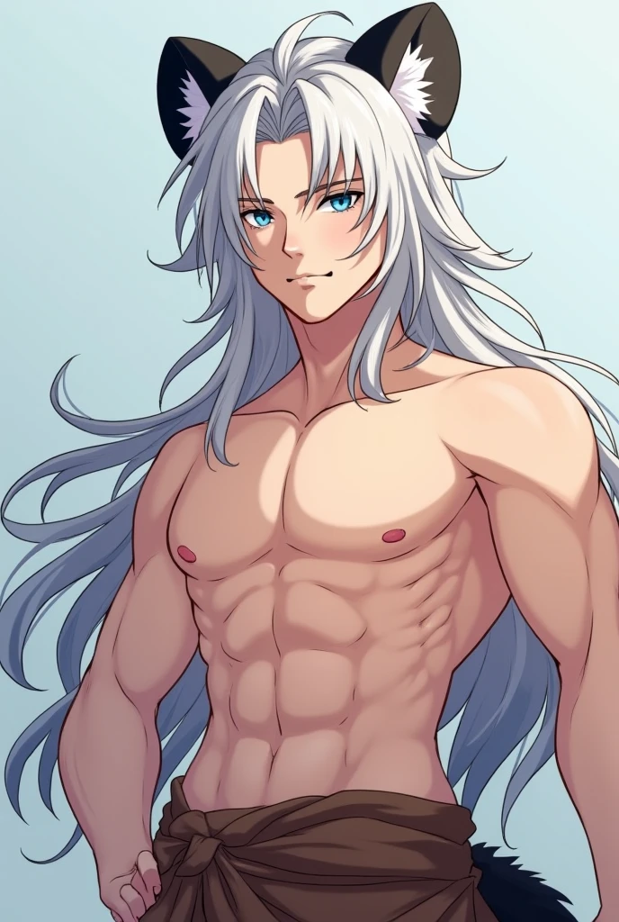 fantasma (masculino), attractive easy ranges, cuerpo marcado, cabello largo blanco rubio dorado, pale and translucent skin, ojos blancos, (pene grande y grueso)