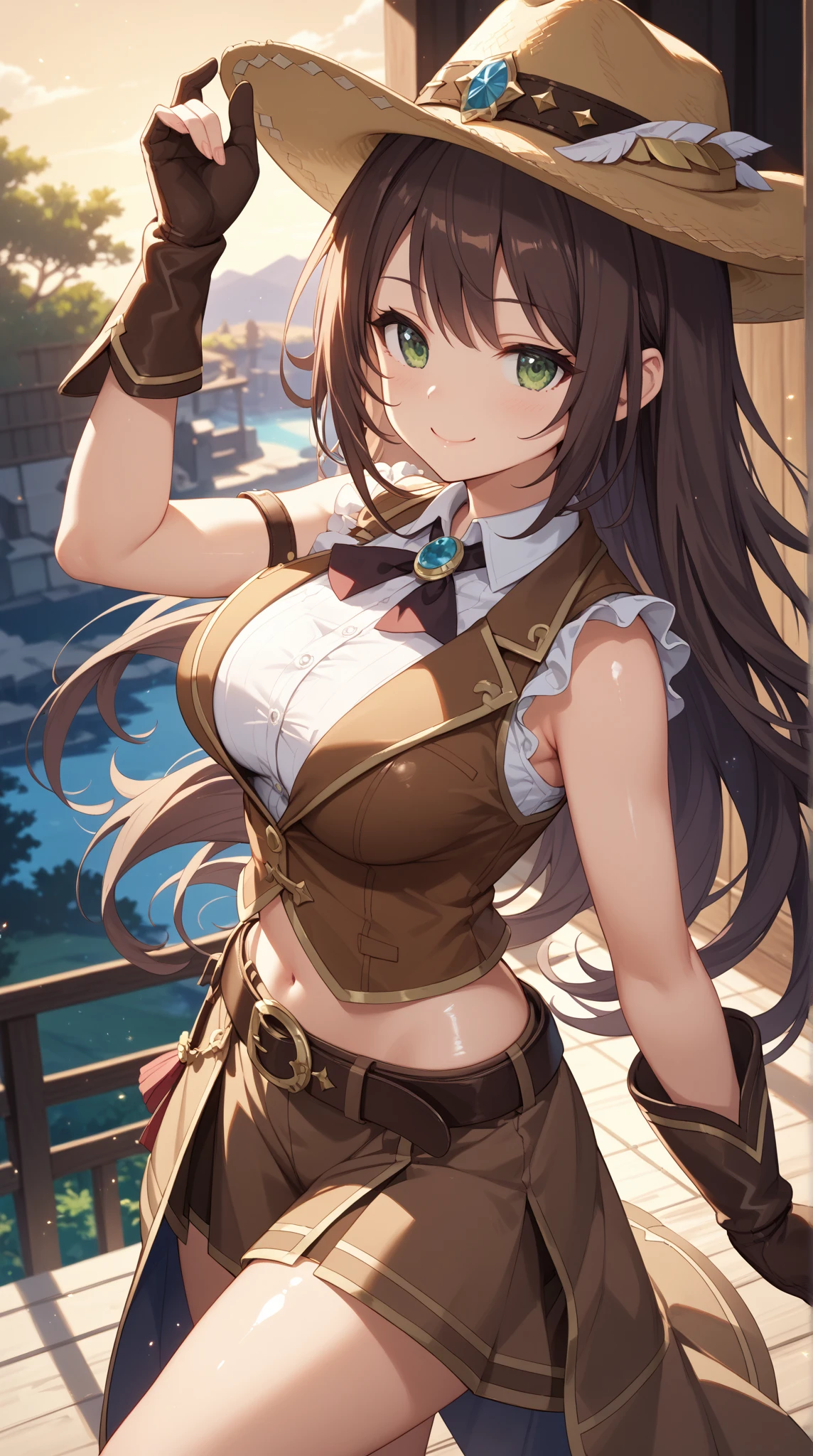 "((short steampunk corse)),((Mexicana peliroja, white skin)),((Twintail)),(1solo),(1 girl view),full_body, 1 girl view,female, young, 17 years old, (long hair), ((red-light brown hair)), snowflakesdetailed cute anime face, ((pointy_ears, seductive pose, flirty with one eye closed)), (((medium_breasts, firm breasts))), (green-brown ligth eyes), random angle)":(all realistic intricate details)