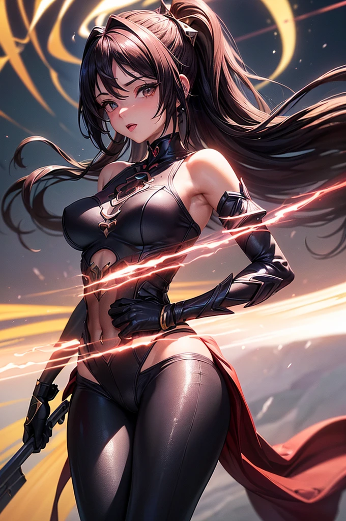 8k,Black light、Real Art、Slim and muscular macho manな女性、Super Beauty(Like the real thing)、Super strong muscles,Iris、Ultra high definition、One mature woman、Light brown mohawk、Mature Demon Slayer: Kimetsu no Yaiba: Kimetsu no Yaiba、anger,Sharp Eyes,非常にVery large breasts、Glowing Iris、Slim and muscular macho man、Lean and muscular lower body、Gorgeous Red Large Chest Chest Armor、Luxury black and red pants、Gorgeous red shoulder pads,Detailed light、Dynamic Angle、Depth of written boundary、(((((())))、Show me your fangs、(Super A)High resolution、Best image quality)、(8k、RAW Photos、Best image quality、masterpiece)、sense of technology、Best image quality、masterpiece、Awareness-raising、CG、Sense of unity、wallpaper、Official Art,Very delicate and beautiful、Attention to detail、Attention to detail、Clear focus、Rich background、(Real People、image)、((High resolutionの肌))、A large flame burning red from the body(Tone flame effect)(There are many big flames)Fantasy art、Shoulder muscles abdominal muscles、Arm Muscles,Ultra-Realistic Skin、Combat pose,Look at the viewers,Big Energy,Japanese,Dynamic action poses,Very large breasts,Super-sixed abs,
