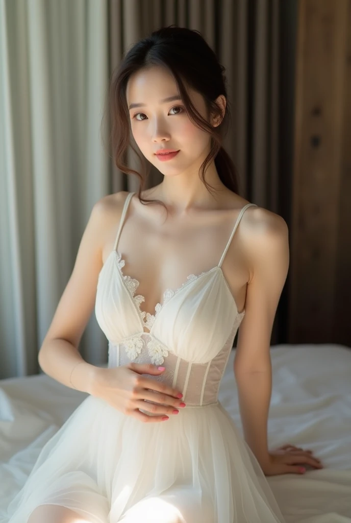 Ladies in hostess clubs、Long dress(8K、highest quality、masterpiece:1.2)、((1 Female、Full body、Are standing:1.37))、(Genuine、photoGenuineistic:1.37)、Very detailed、1 girl、highest quality、masterpiece、Ultra-high resolution、Full body photo、(Realistic:1.4)、、Detailed face、Brown eyes、Neat and clean dresses、引き締まったbody、、Provocative wink、Full body angle、とても短いshort hair、Beautiful Japanese actresses((Natural lighting))， Realistically，highest quality， Complex CGI，highly Detailed face，High Detail Eyes，(Realistic、Realistic)、Beautiful Japanese actresses、Short-haired、Cinematic Light， Realistically， highest quality， Complex CGI，非常にDetailed face，High Detail Eyes，cute、 (Perfect beautiful pretty face:1.15)、short hairの髪、(short hair:1.5)、Floating hair、body、20-year-old woman、Brown Hair、、Brown eyes、Small Head、((M-cup fashion girl、Beautiful Eyes、Genuine face、Genuine skin、Genuine-looking face、Genuineな肌、（Small breasts）、繊細なbody型、((The background is a sunny place with bright white walls))