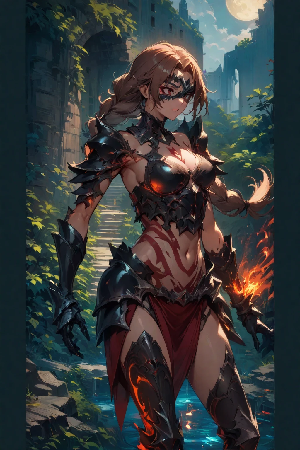 a close up of a woman in a bikini and armor, 2. 5 d cgi anime fantasy artwork, 4k fantasy art, epic fantasy art style, epic fantasy style art, style of raymond swanland, detailed digital 2d fantasy art, armor girl, stunning character art, epic exquisite character art, digital 2d fantasy art, epic fantasy digital art style