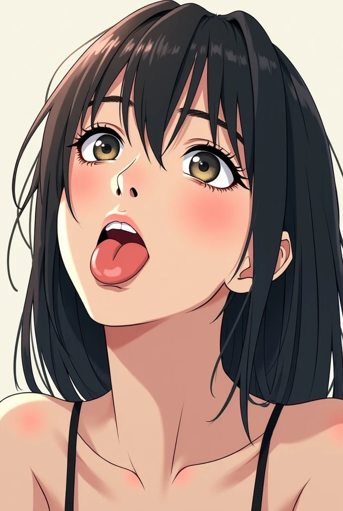 nsfw:0.5, (((HHH))), a precious special eroticism porn scene, Express all her emphasized feelings through her facial expressions and posing, 
ultra masterpiece, ultra high quality, spectacle scale, photorealistic:1.3, ultra high resolution, described in ultra fine detail down to the minutiae, sharp, clearly, textured, depth of field, professional composition and lighting, vivid colors, (close-up shot), from below,
sexy, sensuous, erotic, eros, horny, sexually aroused, craving:1.1, (panting), messy, loose, sticky slimy, (raw), shiny, glaring, rich in color,
high grade flashy courtesan, (looking up and (enraptured:1.1 rapt:1.1 (half-open)) bedroom eyes to downward camera view)), 
wearing wrinkled (((vivid bright color (shiny satin) sexy pajamas dress))), skindentation, Wedgie, erect nipples, itching pussy,
beautiful sexy face, detailed mouth:1.1, detailed too shiny lips:1.1, large firm breasts, Delicious body, oily wet translucent skin, messy loose (updo) with side-swept bangs hair, gold simple necklace earrings,
((blush)), (((sweat))), a little particle sweat drops, (((steam))), ((sigh)), ((((drooling)))), (((((ecstasy))))), ((((orgasm)))), (((ahegao))), ((((cum on body)))), 
((blissful:1.5 ecstatic expression:1.1)), oral vagina, Drooling slimy tongue, Give me her special H service that captivates boys, ecstatic attentive escort service  energetically, late night when sexual desire increases, Her sexual energy has increased, Anyway she is a very intense pervert, 