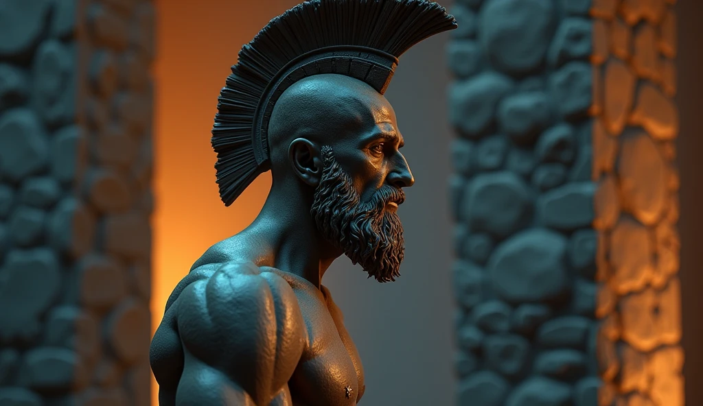 A closeup of a man with a rustic club and a silix spear, 3 d render of a shaman, Arnold Maya render, render argila, 3 d character render, 3 d render argila, 3d argila render, zbrush 3 d render, Described as a 3D rendering, Zbrush rendering, humanoide detalhado, 3 d maya render, full body render, modelado em poser, colorido