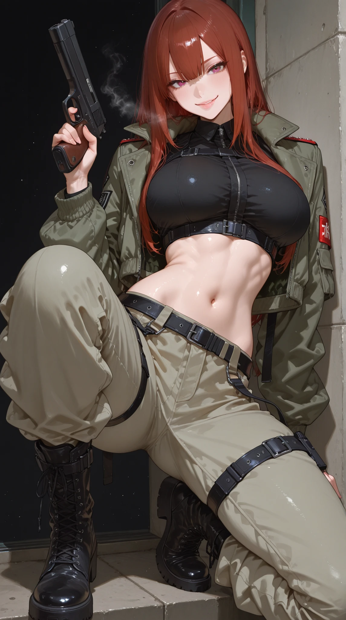 1girl, waist up, art by Ian Davenport,art by Cecily Brown, concept art, Portait of a Moody american girl in red hair grabbing vagina, touching her breast full naked her vagina no panties, Makeup, Cosy, loop lighting, 80mm, official art, unity 8k wallpaper, ultra detailed, aesthetic, masterpiece, best quality, photorealistic