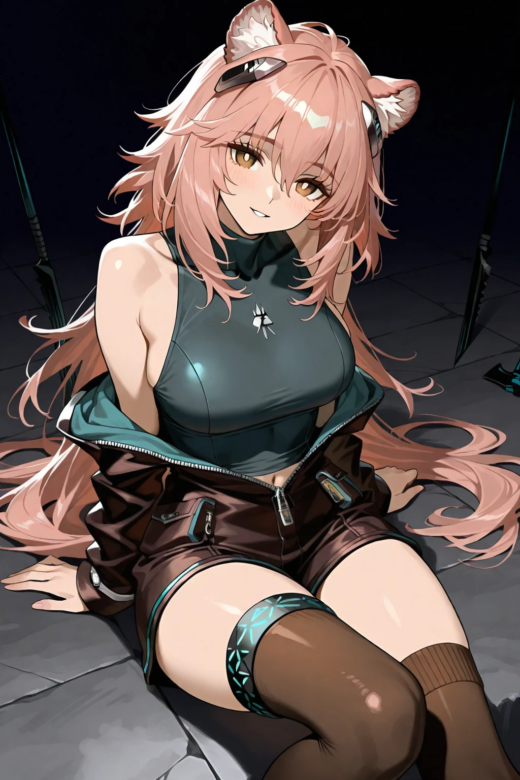 Astolfo, femboy, in a club, surrounded by blurry strangers, serious angry face towards the viewer, luxurious clothing, closed mouth