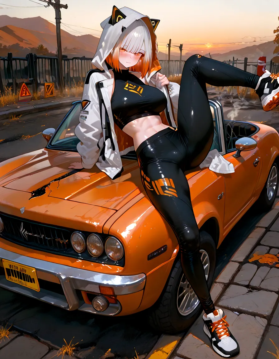 Walking along a busy highway, the Giantess Goddess with golden yellow skin and crimson red eyes causes cars to screech to a halt. Her hair, a cascade of yellow flames, sets the asphalt ablaze as she moves. Normal-sized drivers and passengers flee, but many are caught and crushed underfoot. She scoops up those who remain, pressing them against her golden curves, their pain fueling her pleasure.