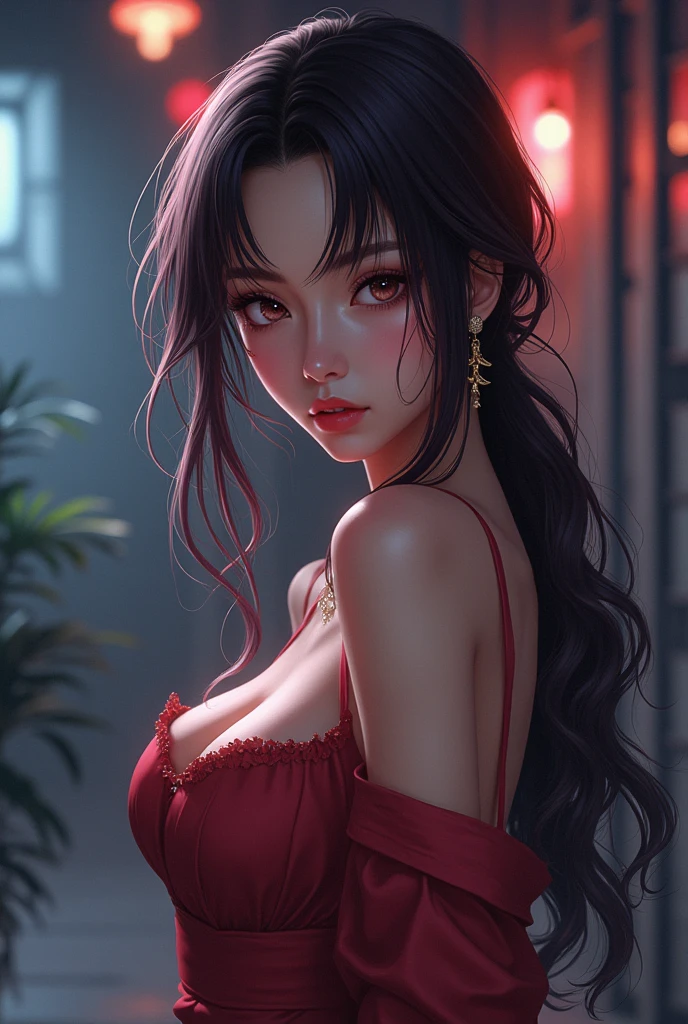 by Wlop,(Masterpiece),(Highest quality:1.4), (Highest Detailed:1.3), (8k very detailed CG unit wallpaper), **high detailed water color potrait, stunning body of savitha bhabhi,body like angela white, big bright eyes, , glowing tattoos across chest and arms , pale skin ,adorned with eye-catching curves ,breathtaking beauty accentuated by their dazzlingly, dynamic pose, Glamorous,High Fantasy, Hyperrealism ensembles and hint of softness around her navel,depicted in an intricate and highly detailed, with elegant lighting and smooth focus, beautiful colors, pencil sketches, Amazing details, One character,photo Realistic,Beautiful composition,perfect female body, (Rendered in ultra-high definition, (UHD) resolution 8K:1.4), perfect beautiful body, nfsw