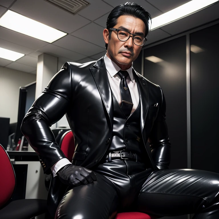 55 years old，Mouri Kogoro，uncle，gay，Tong，raised，fortitude，Climbing in the office，Erotic lingerie，Slip leather shoes，beard，fortitude，HD，artwork，The  is erect，Bottom view ，of the 