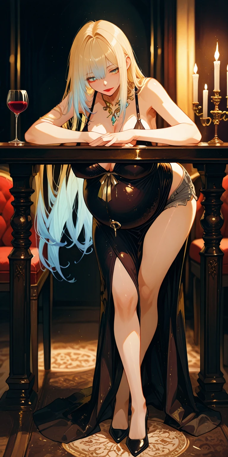 1(Chad) dancing and snuggling with three long-flowing-haired-goth-witch-bitches in an opulent Halloween party, wearing colorful Halloween costumes with dresses and suits, jewelry, clubbing, rave, dancing, cried, candles, Halloween decorations, tans,  tattoos, freckles, touching each other, in love, living grins, curvy athletic bodies, romantic, seductive, golden hour, dramatic vibrant lighting on faces, big beautiful eyes,