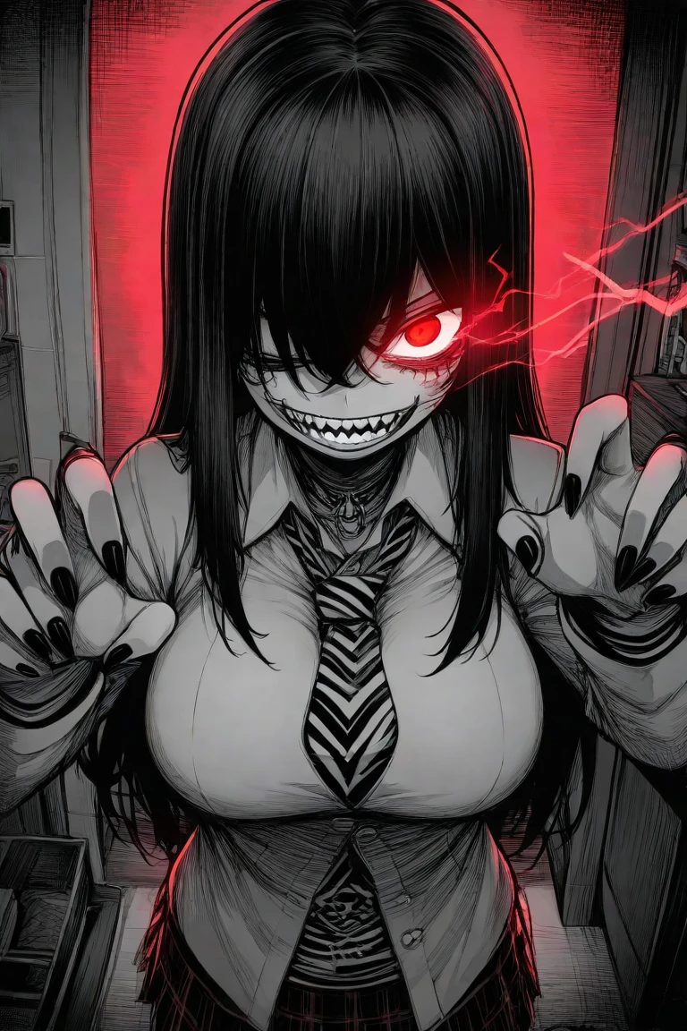 ((best quality)) , ((masterpiece)) , (detailed)，backlit photo of,  a [Libyan|Tibetan] (Simona:1.2) , Unattractive, Tie, Sublime Straps, at Twilight, Detailed illustration,Horror-themed ， Eerie, unsettling, dark, spooky, suspenseful, grim, highly detailed，ugly face
