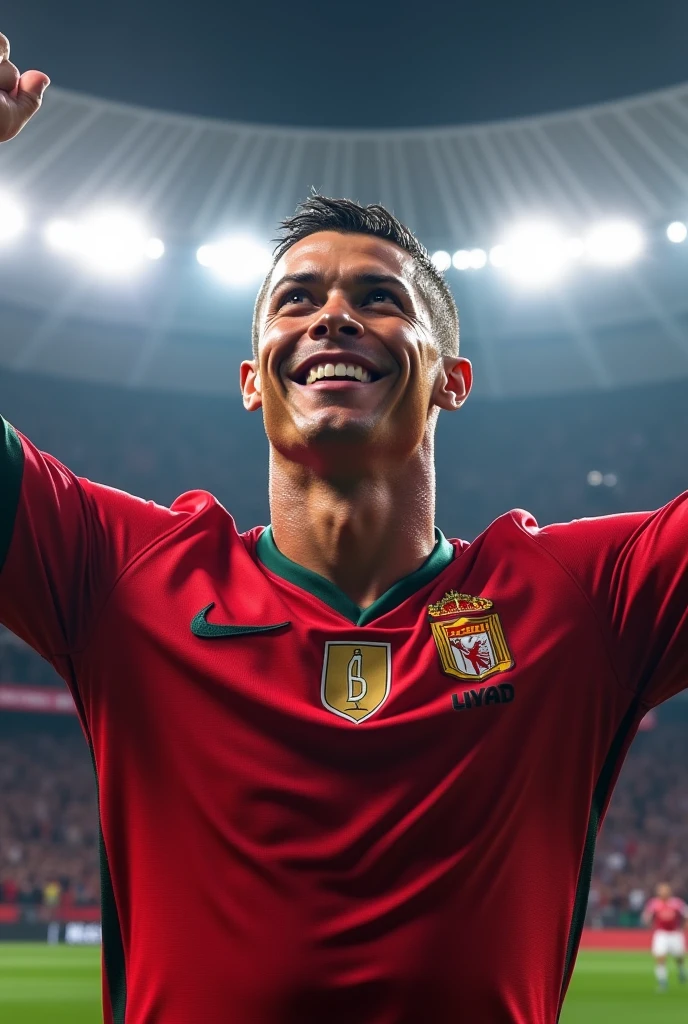 Ronaldo celebrate 50M you tube subscriber, he wore red tshirt with YouTube logo