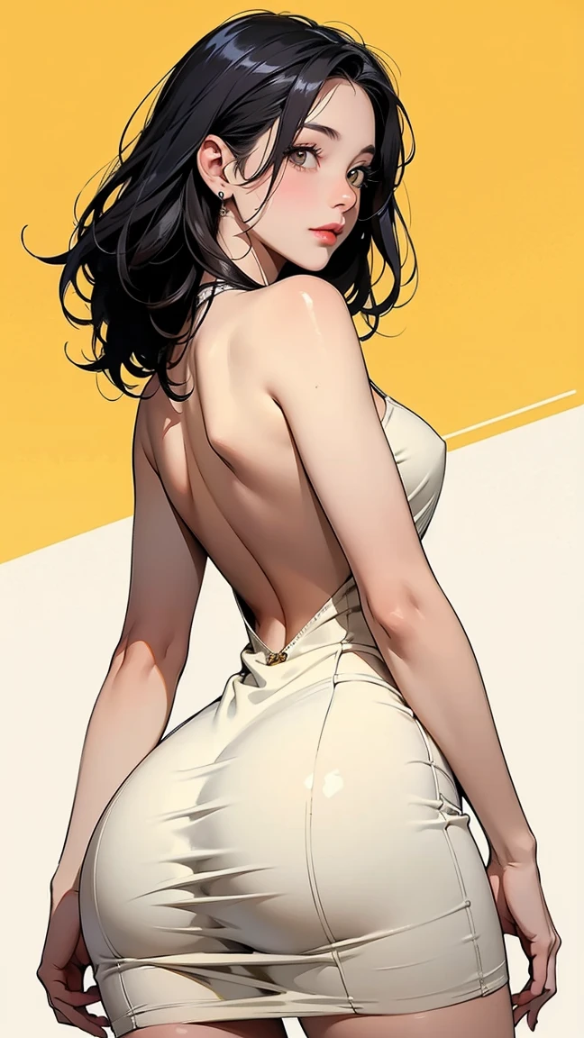 beautiful woman (Jennifer Alba Jessica Lawrence), two tones only, vector art