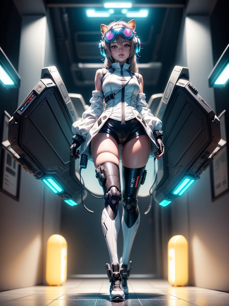 ((Best quality)), ((masterpiece)), (detailed), perfect face, Cyberpunc,
Space, ship, colorful hair, Robotic, long legs
