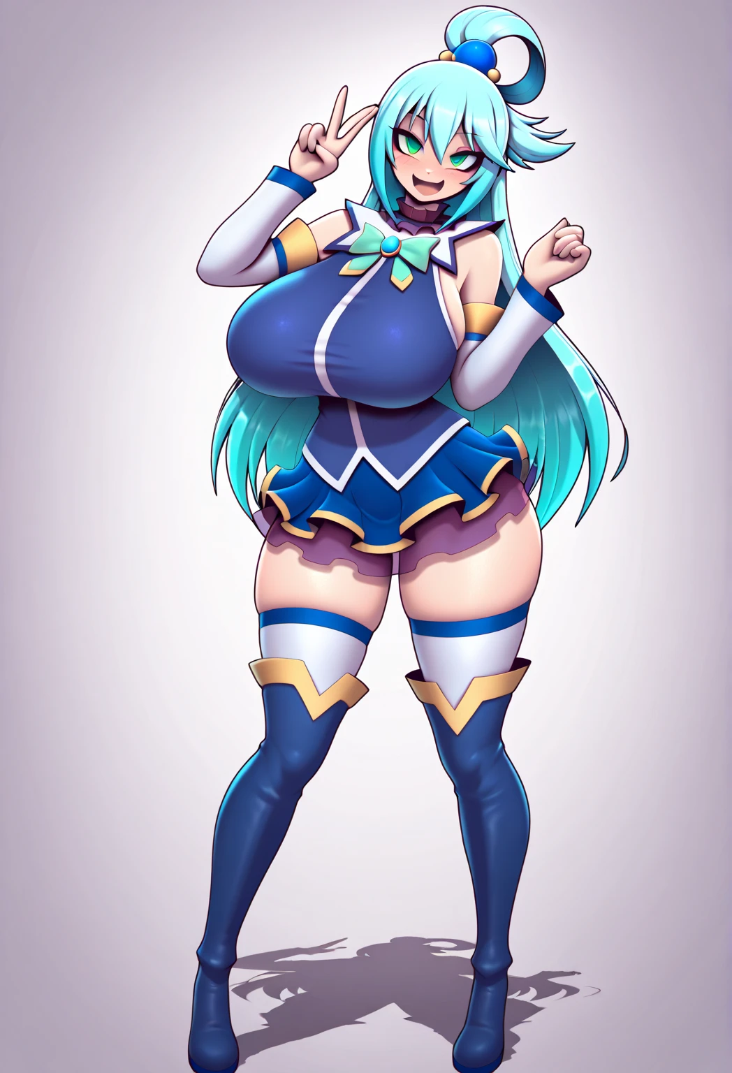 Aqua、KonoSuba、(True to prompts),(Mr......々Great angle view)、Light blue long ponytail、Light blue tight clothing,(((Haigure pose)))、girl、(Super big breasts)、(Ahegao),(Eyes Wide Open)、(orgasm),(Acme)、(Busy Street)、(Many people々々々々々々々々々)、(sunny)、(blue sky)、(Best lighting)、{{{Browsing Caution}}}、{{{masterpiece}}}, {{{Highest quality}}}, {{ultra-detailed}}, {{shape}}, {{{Very delicate and beautiful}}},{{extremely detailed CG}}、{{unity 8k portrait}}、{{Fabric Shading}}、{{super detailed skin}}、{{Perfect Anatomy}}、{{detailed}}、{{Dynamic Lighting}}、{{{beautiful detailed eyes}}}、{{{beautiful detailed Face}}}、(Perfect Legs)、(Perfect breasts)、(Perfect pose)、(Perfect body)