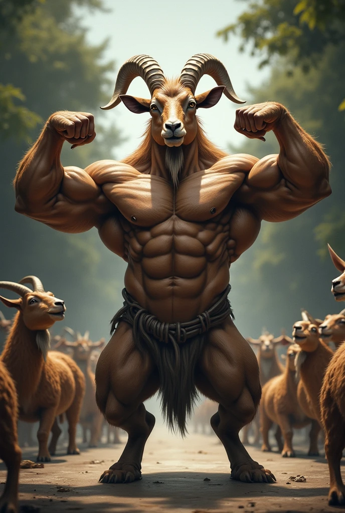 Un. Belle homme avec des cornes de taureau