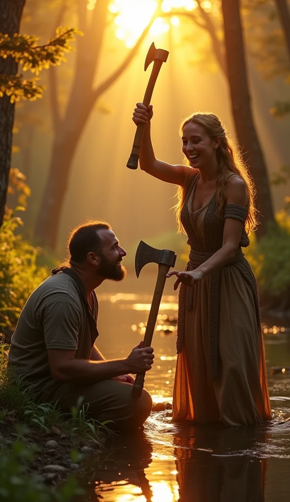 Realism, super quality, action photography style, a defeated woman kneels, her son (12 years) holds the tip of a sword to a woman's throat, knife stab in the throat, Her head is thrown back strongly.., the woman has a large manly Adam's apple, (woman - 30 year old warrior, throat slit, gothic makeup, pale skin, long hair) (son is ) ancient greece battle