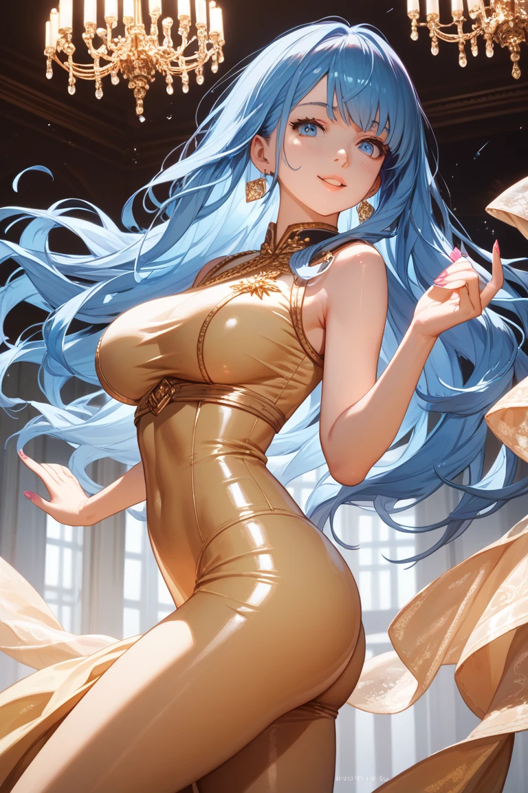 (Best quality, 8k, 32k, Masterpiece, UHD:1.2),Photo of Pretty Japanese woman,(sad smile,blush:1.1),looking at viewer,(beautiful detailed dress skirt:1.2),detailed legs,(spread legs:0.9),(lace panties:0.9),(wind lift:1.6), full body,windy,city,outdoors