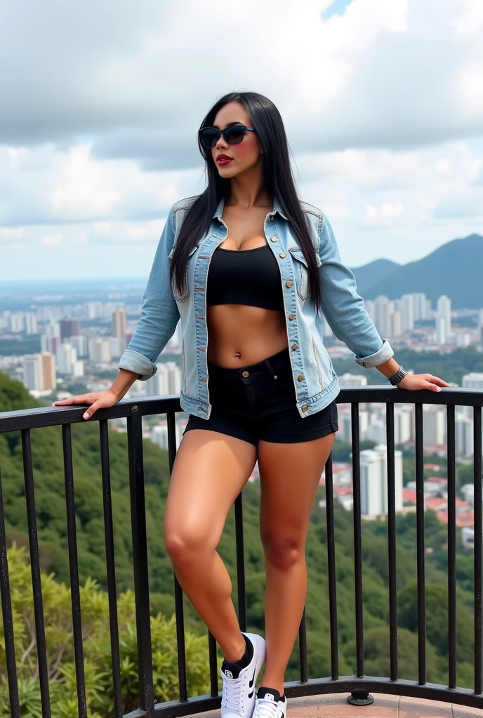 peruvian woman, completely bikini, sexy, mountain background