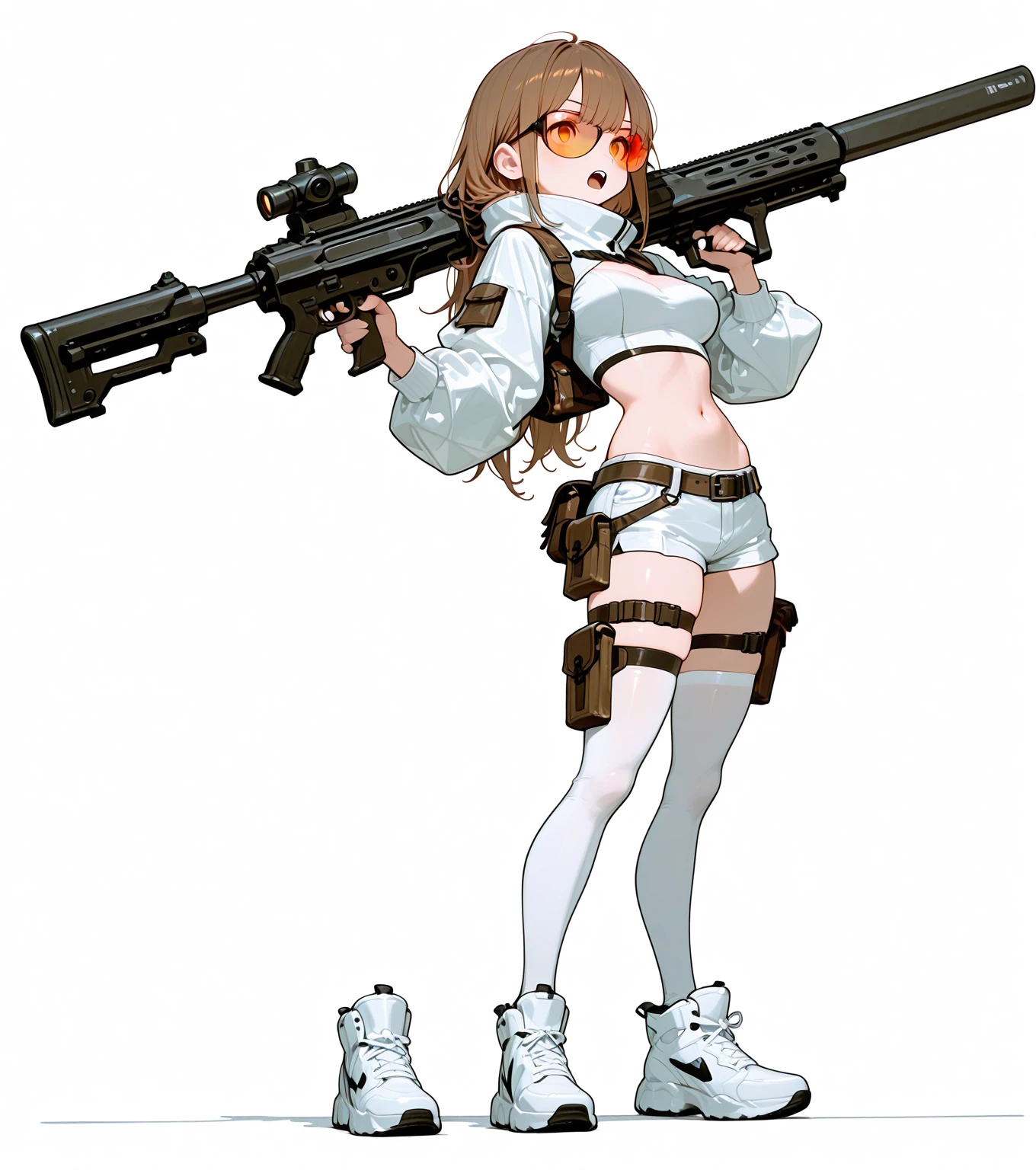 (((masterpiece, best quality, ultra highres, 1 girl, solo, no background))), super detailed skin and face and eyes and finger, beautiful japanese woman, small breasts:1.5, skinny, light brown hair, white background, very short curly hair, (an illustration of girl), Knee shot, Generate with illustrations, Various expressions, Various poses, Please draw the entire character within the frame, ensuring that the head, arms, and legs are not cut off. The background should be simple, with the character positioned centrally, outline, anime, hoodie, curly hair, underwear,