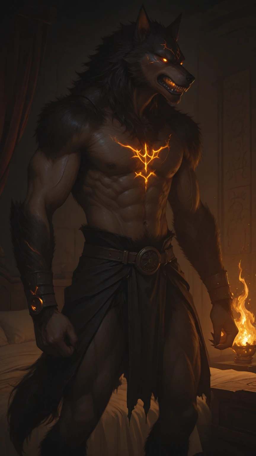 A god of fire, Very handsome, powerfull, hyperealistic