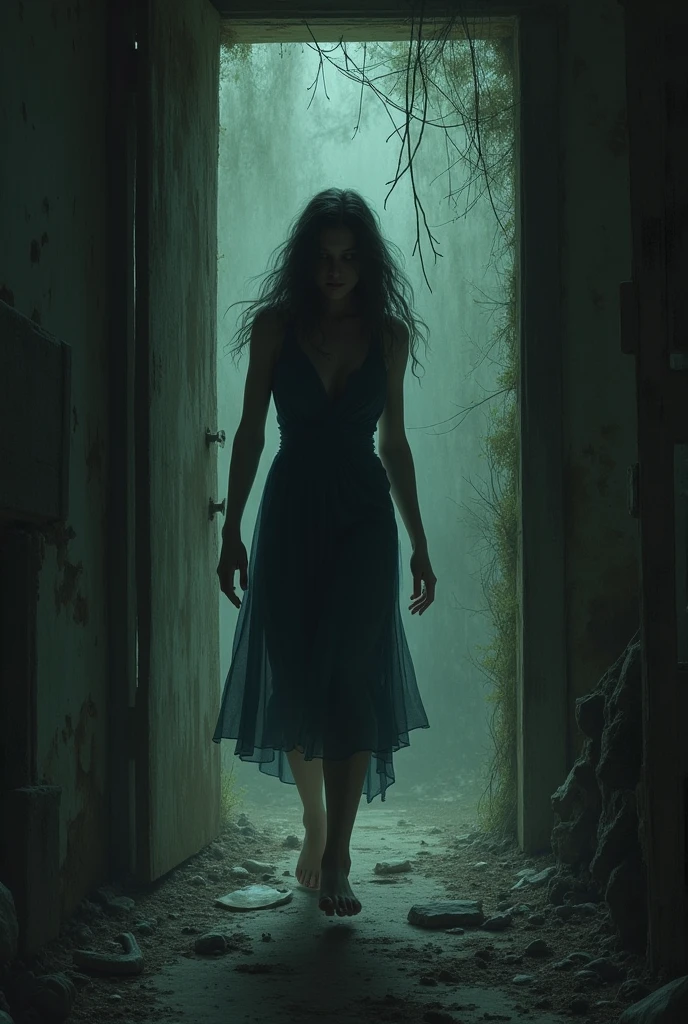 a photo of sheila at night,full body shot,cinematic,volumetric fog