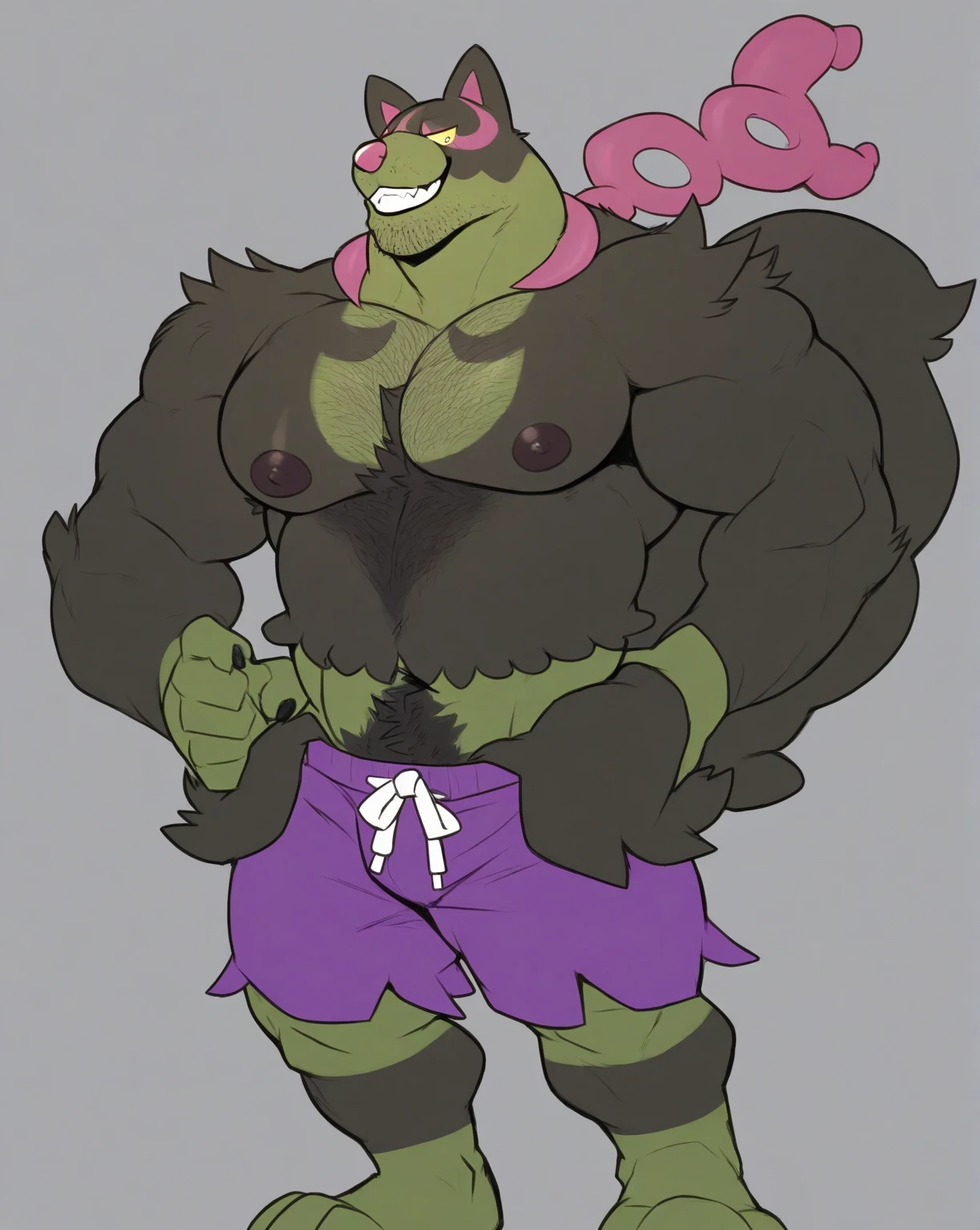  Correct body proportio，solo，male people，bare，Shirtless， A high resolution，obesity，（genitals:1.2), low angle view, （holding penis:2），roadhog，overweight，tongue，foot，naked，semen，okidogi，