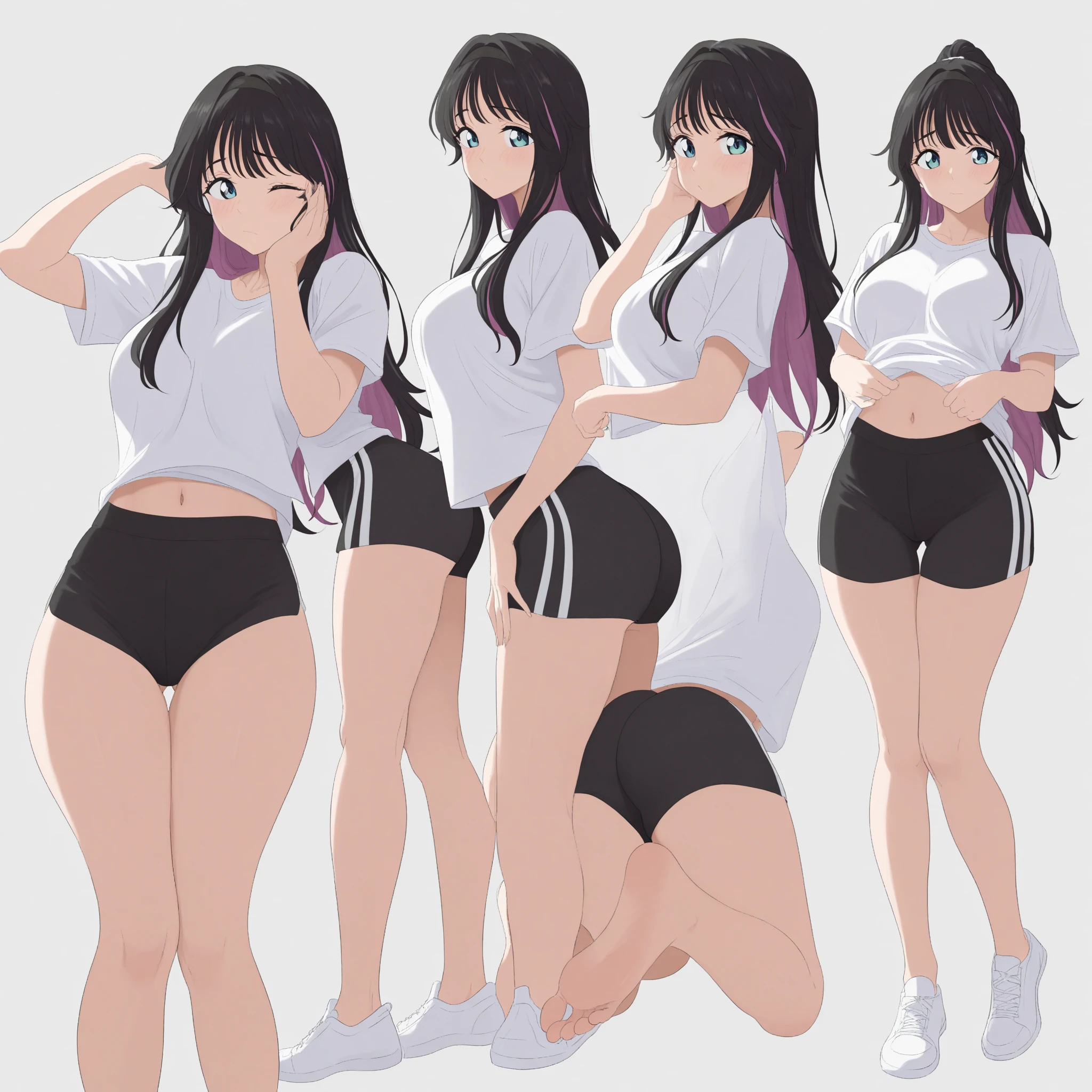 16k works,Highest quality,18-year-old,No background.White background only,whole body、Kneel,Dynamic and sexy pose, One person, Beautiful Face,, Symmetrical eyes, Perfect body, バランスがgood、 Perfect body、Wearing a cropped T-shirt, good, Slim figure, Small Bust, Slim girl model
