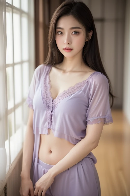 ((wearing purple sexy lace & transparent & brokat lingerie))