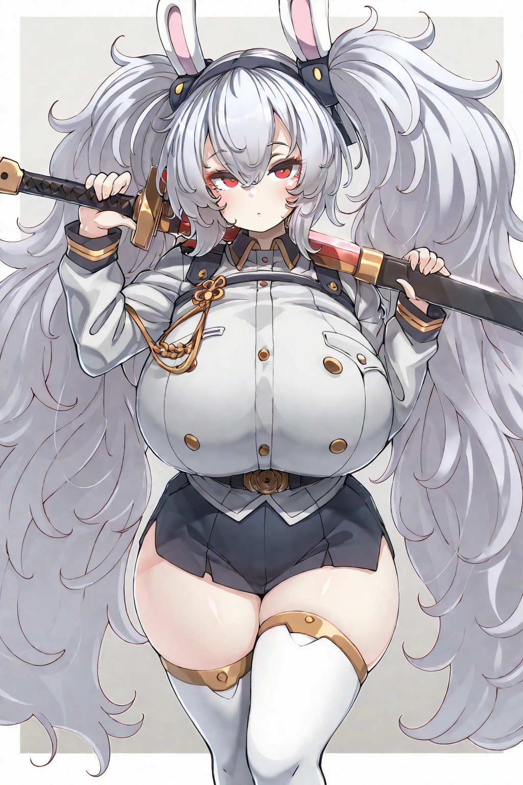 masterpaintings, the best quality, PrinzV4, 1girl huge large breasts, 独奏, length hair, cleavage of the breast, looking at the spectator, Large big tits,Large breasts, mitts, Belly button, Hold, White liquid, Yellow eyes, White hair, red hair, O cabelo multicolorido, Open your clothes, Black gloves, Open bra, Official alternative costumes, Striped hair, latte, hand on hips, underboobs, head piece, Banner, White panties, Queen of the game, Hold the flag,pregnant women with,shot on the body,cum on the stomach,The white liquid is drizzled all over the body