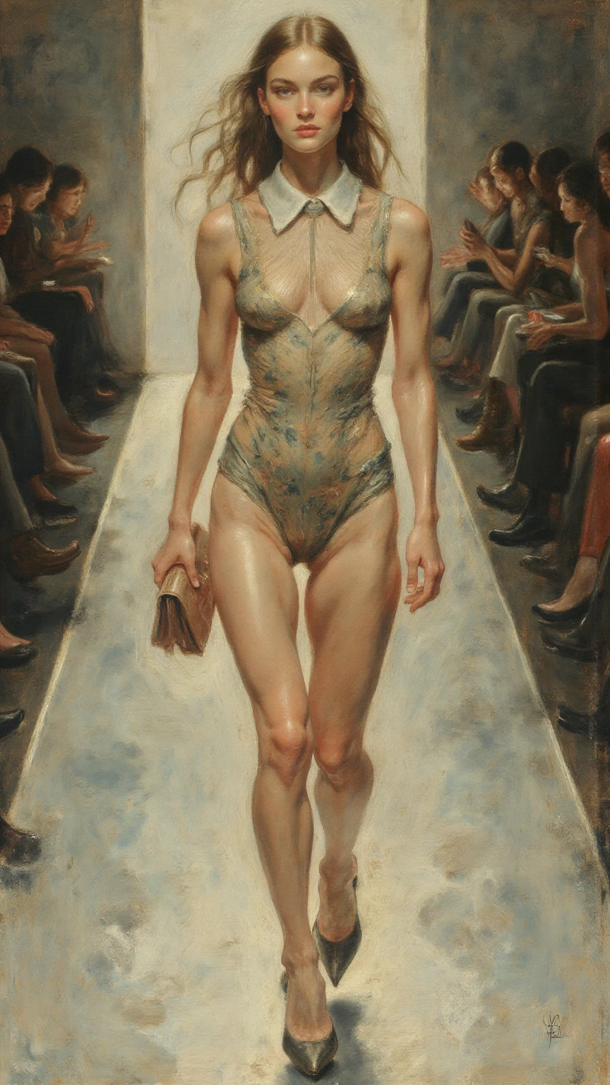 watercolor drawing in Retro-Look, white background, two naked woman runing fast, a skinny and a fat female with shaved pussy, full frontal body view, full body view, highly detailed linework reminiscent of Carne Griffiths, imbued with Wadim Kashim's bold color and texture, light and airy as Carl Larsson's compositions, featuring Pascal Blanche-style hyper-realistic characters, compositional balanc