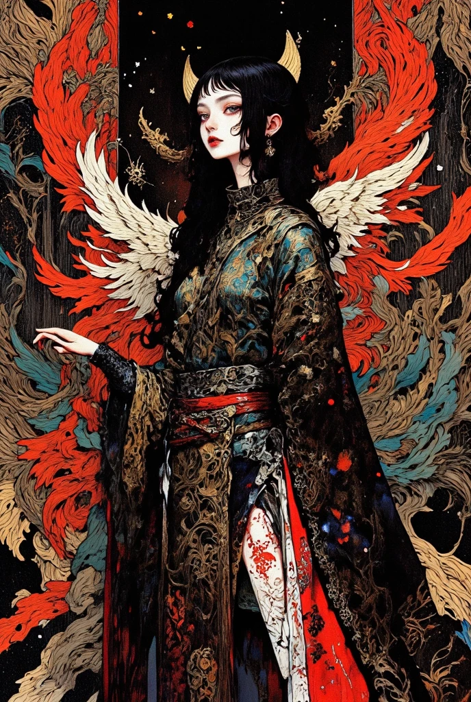 black,<lora:诡异服装:1>